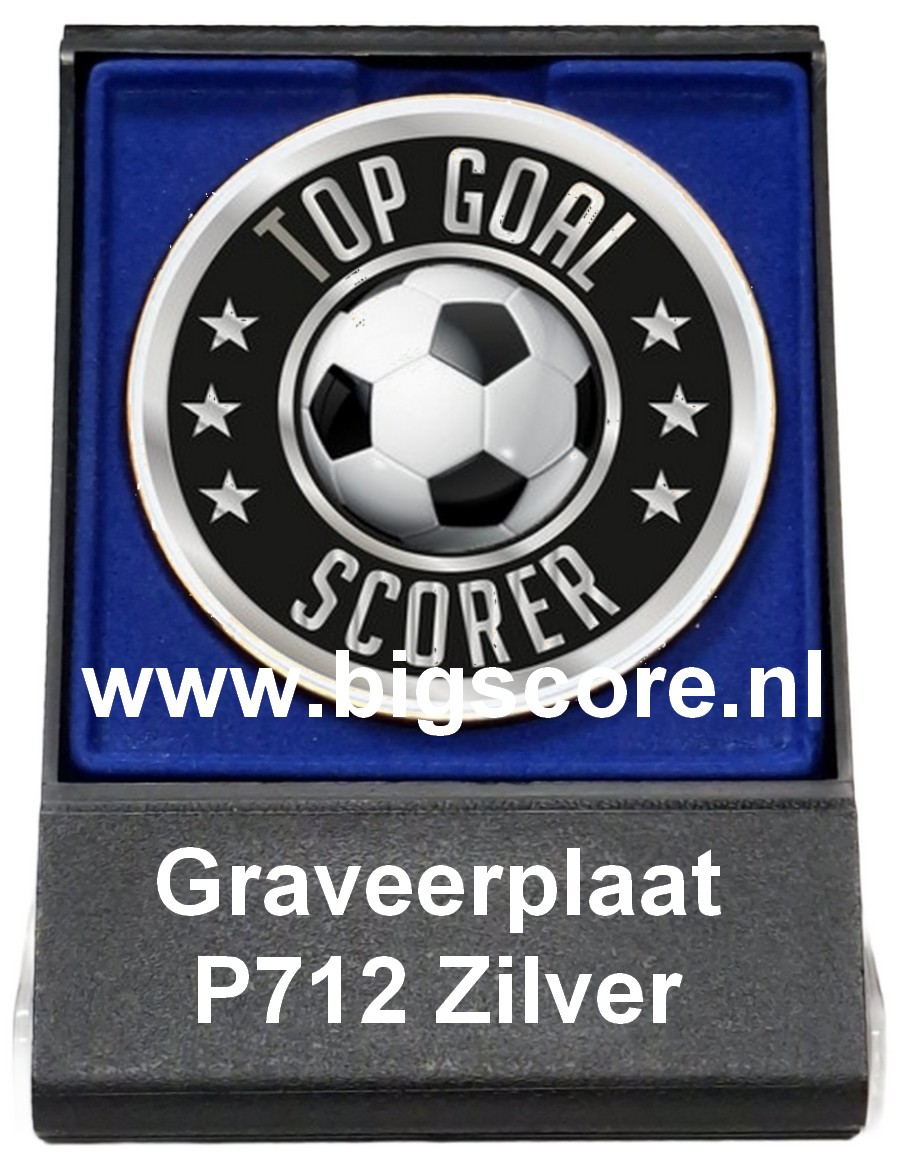 Voetbal Top Goal Scorer Acryl in medailledoosje Blauw-Zwart G/Z/B